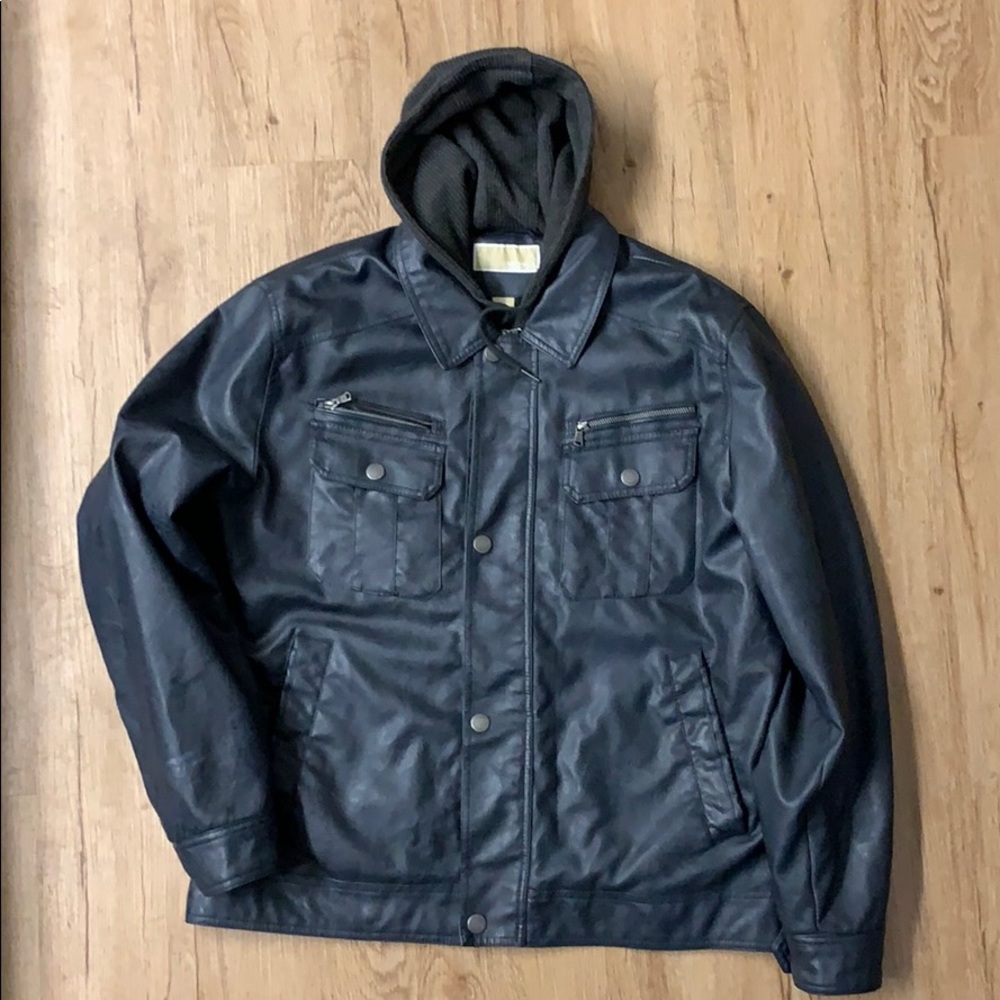Michael Kors Hooded Leather Jacket